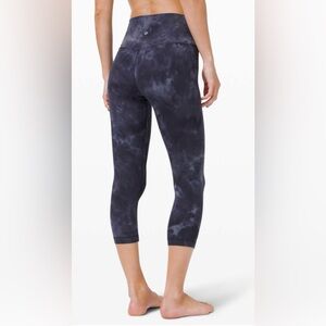 Lululemon Align Crop 21" High-Rise In Diamond Dye Asphalt Grey True Navy Size 4